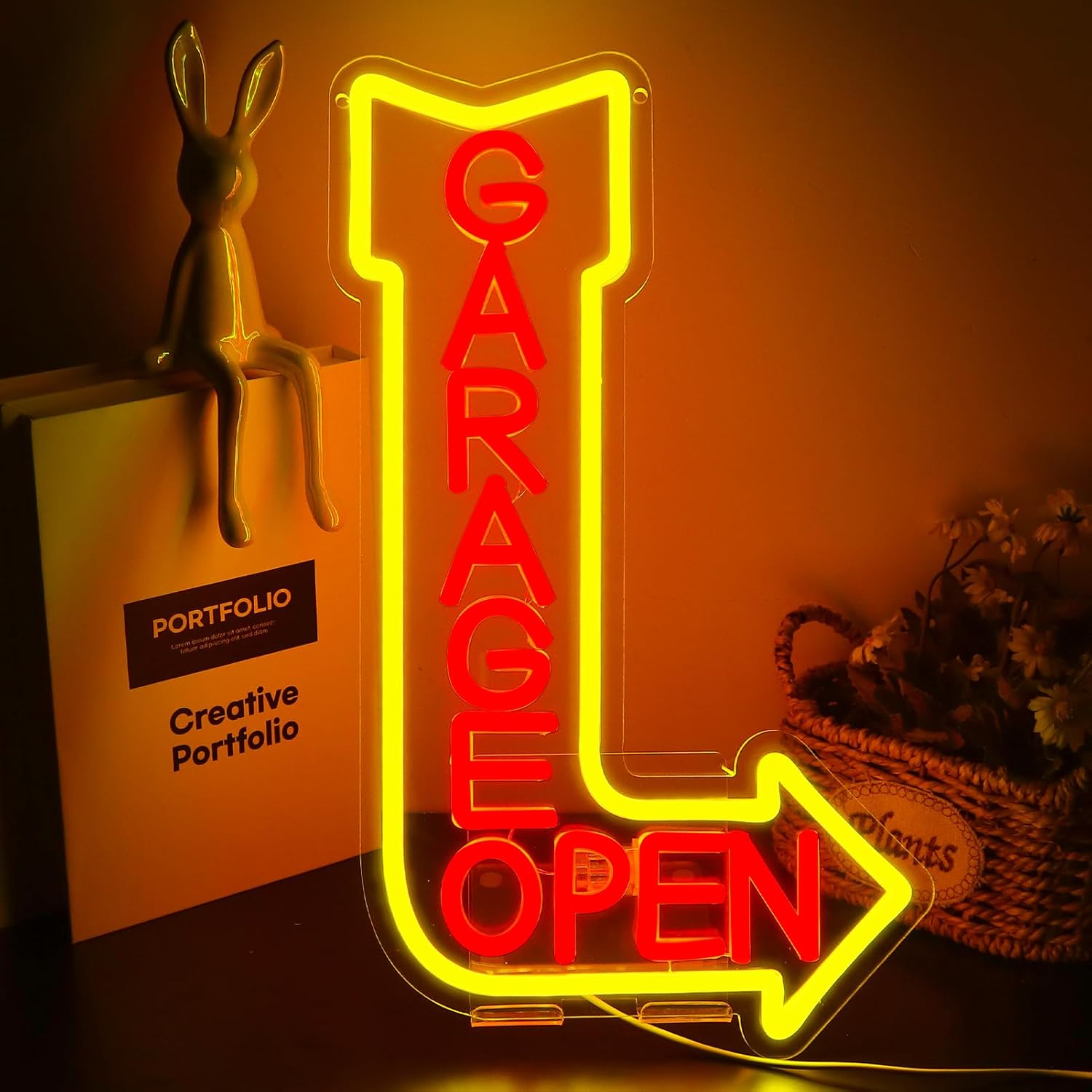 Auto Repair Shop Open - ﻿ Insegna al Neon 'Garage Open'