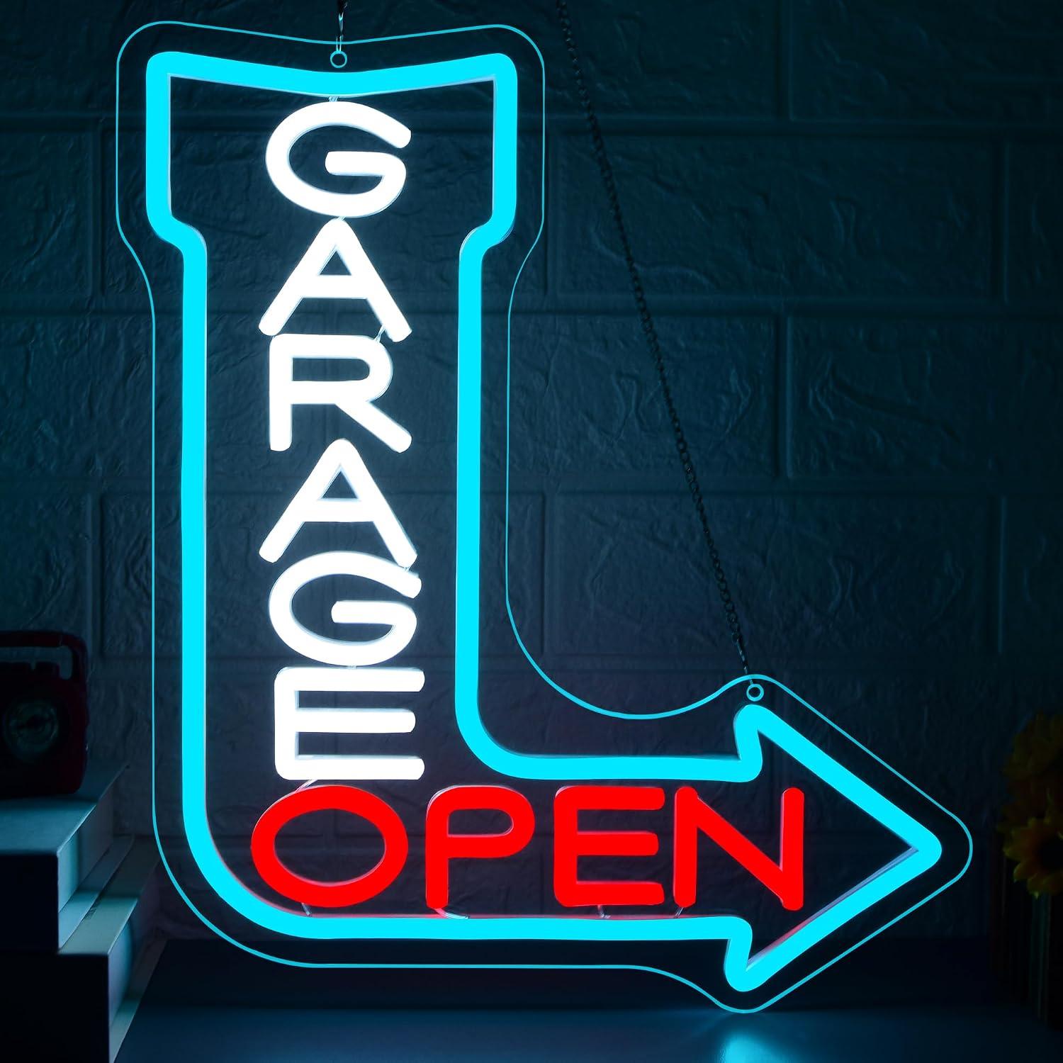 Auto Repair Shop Open - Insegna al Neon a Freccia Aperta