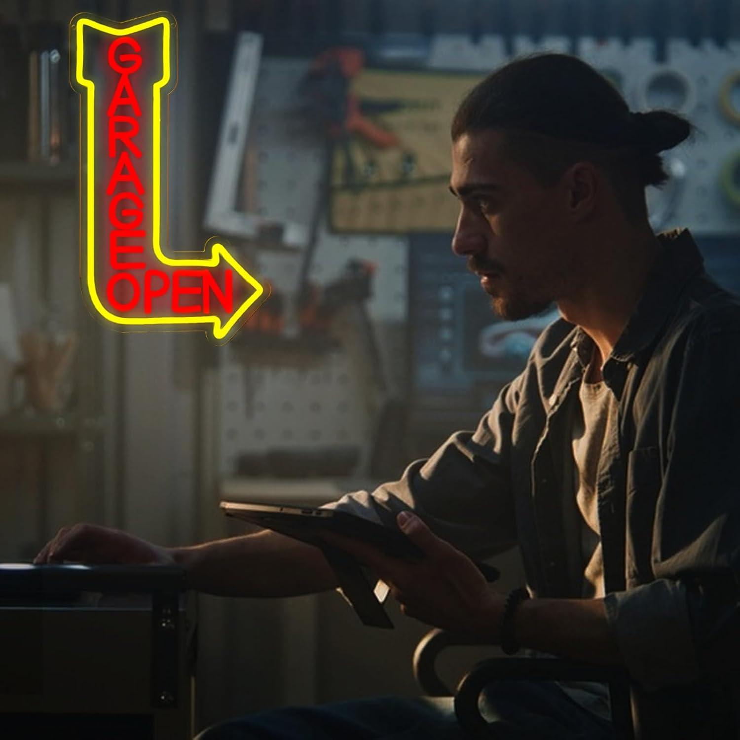 Insegna al Neon 'Garage Open'  - Auto Repair Shop Open recensione e prezzo